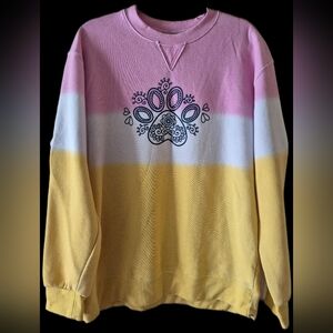 Teemax Women's Comfy Paw Print Sweatshirt, XL